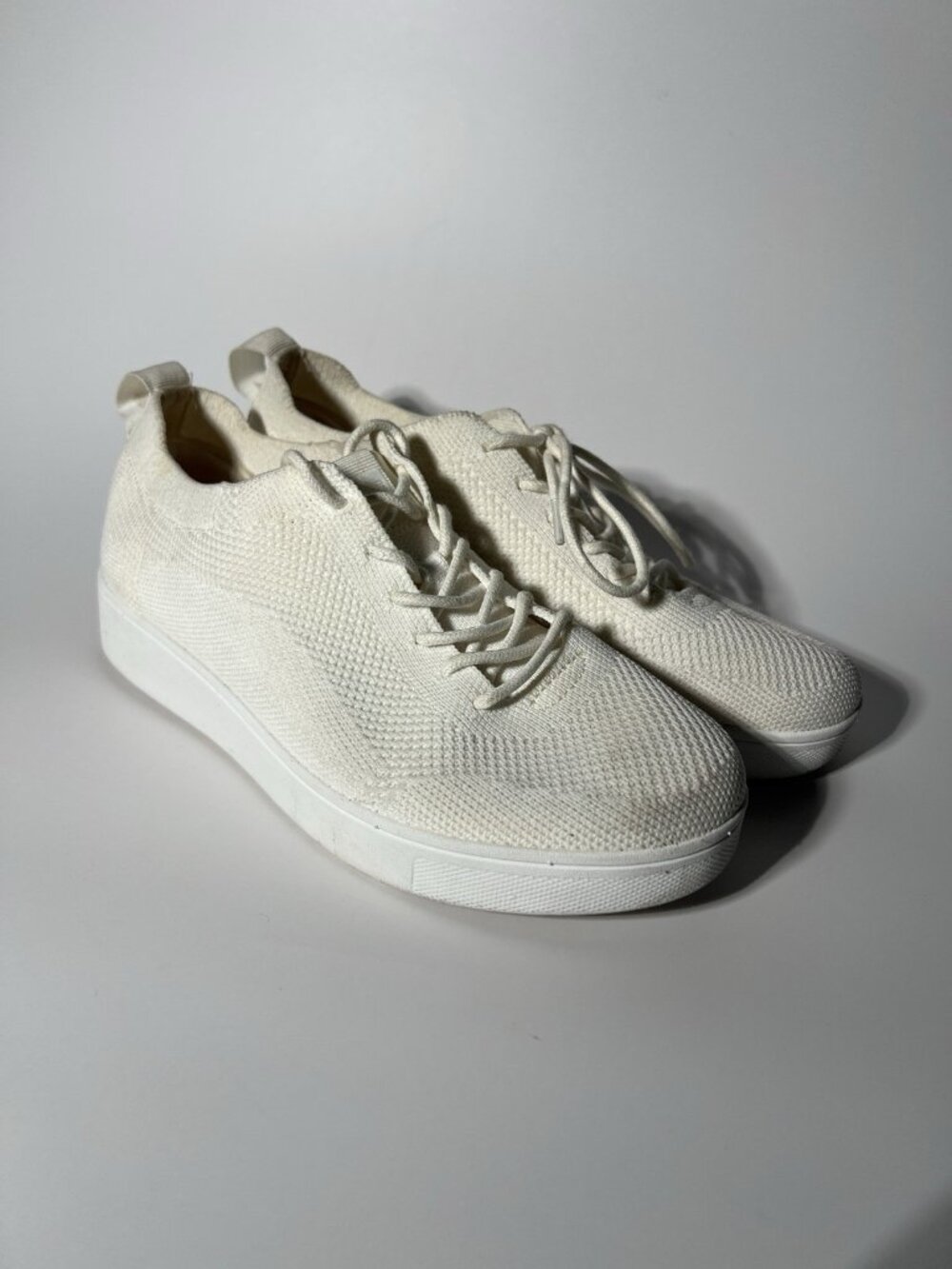 FitFlop Super-Q Knit Sneakers White Women’s Size 6.5